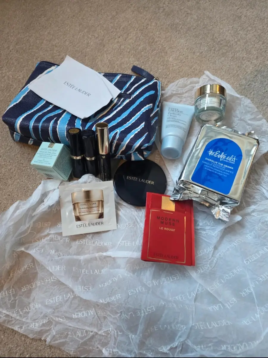 Estee Lauder gift bag and contents