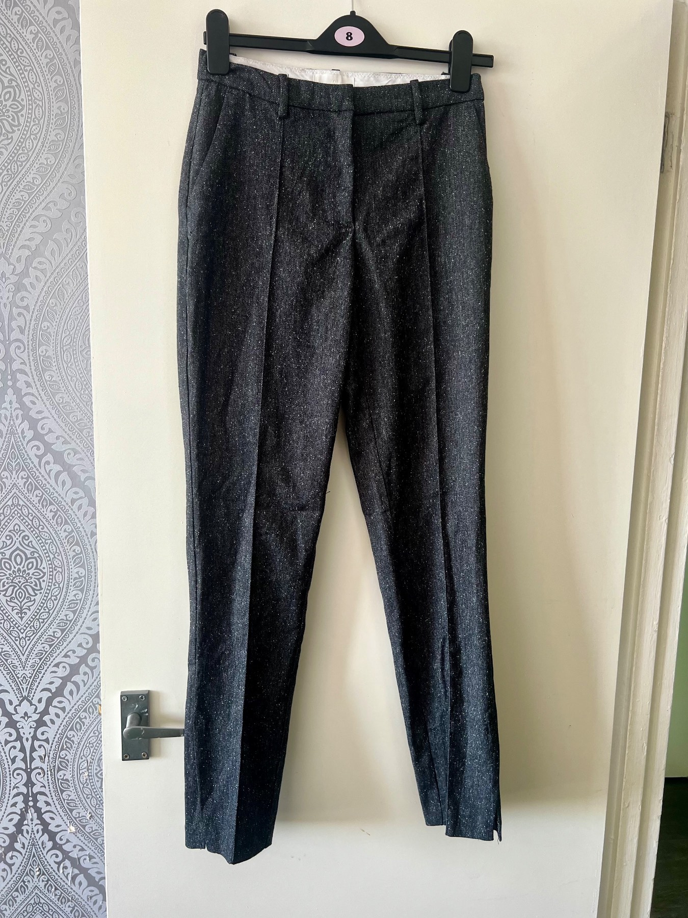 Ladies H&M grey spec tailored trousers size uk 8