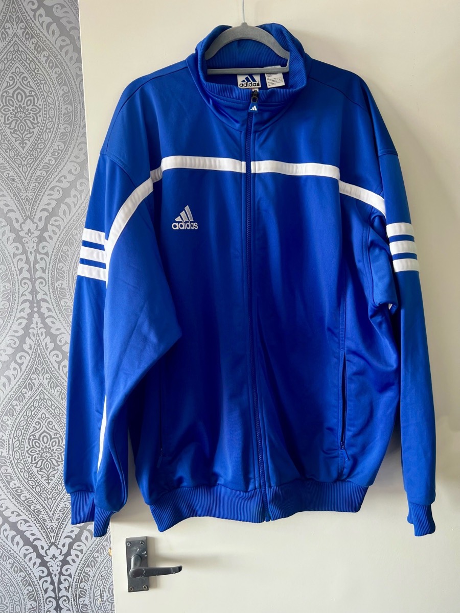 Retro Y2K adidas 3 stripe sports track jacket men’s XL
