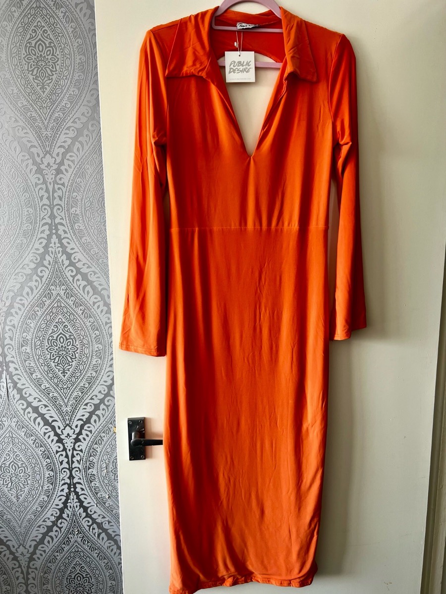 Ladies public desire stunning orange dress size 16