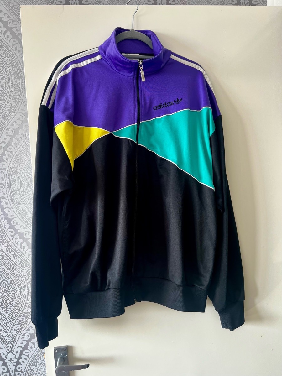 Vintage adidas originals colour block track jacket 16-18 UK retro Y2K