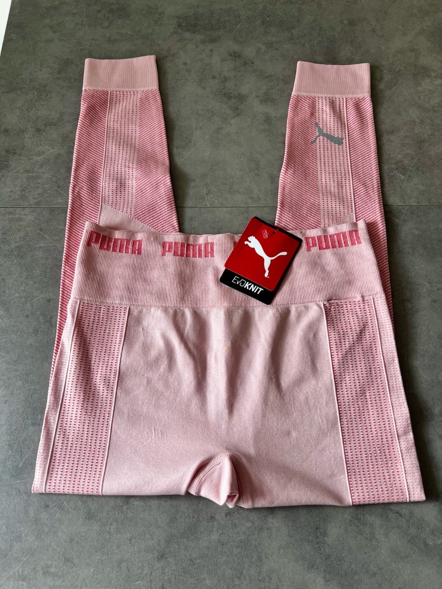 Puma Evo knit gym leggings pink size Small