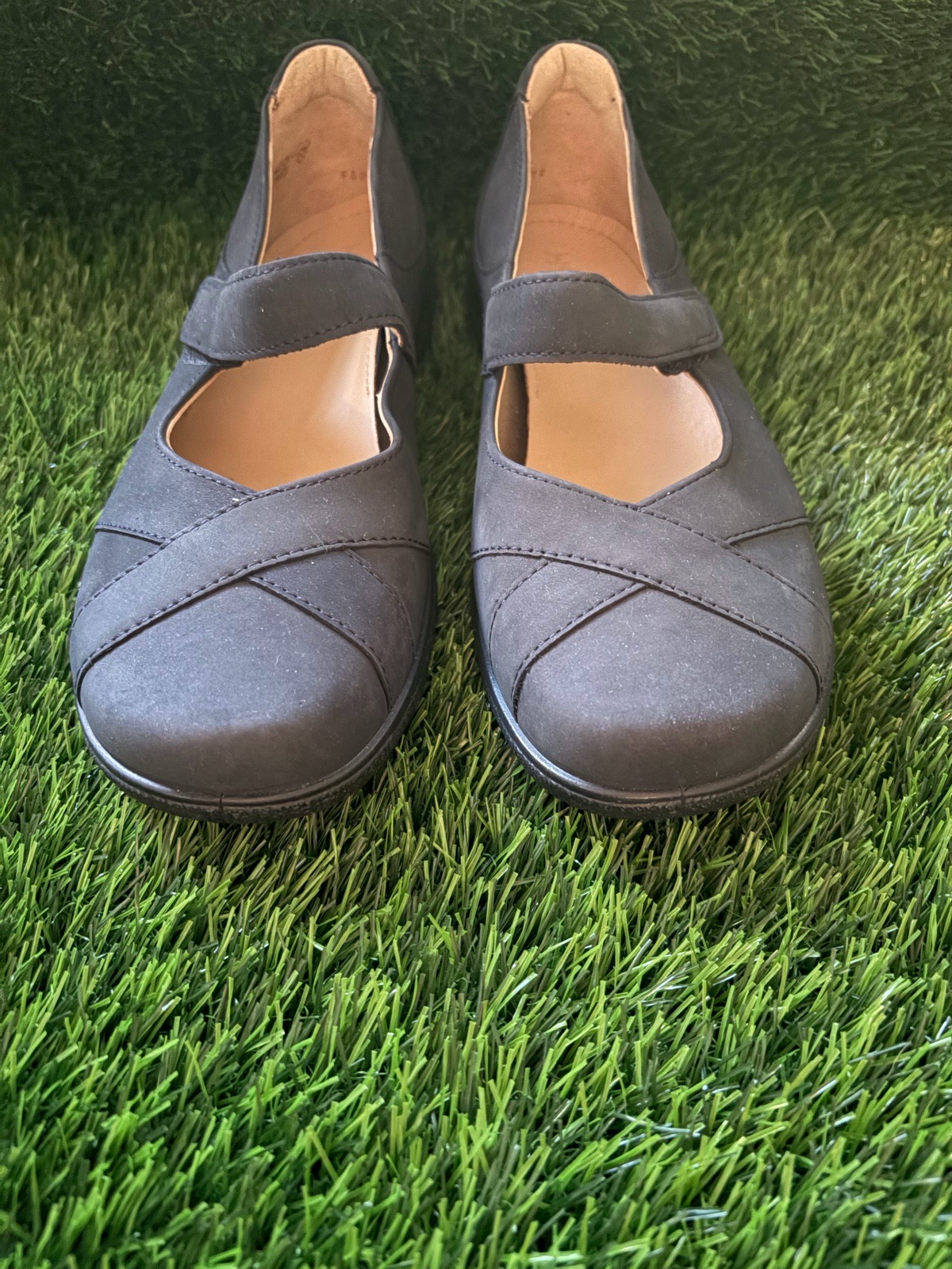 Hotter Hope Women’s Shoes UK 6 Navy Blue Nubuck Mary Jane Comfort Wide Fit