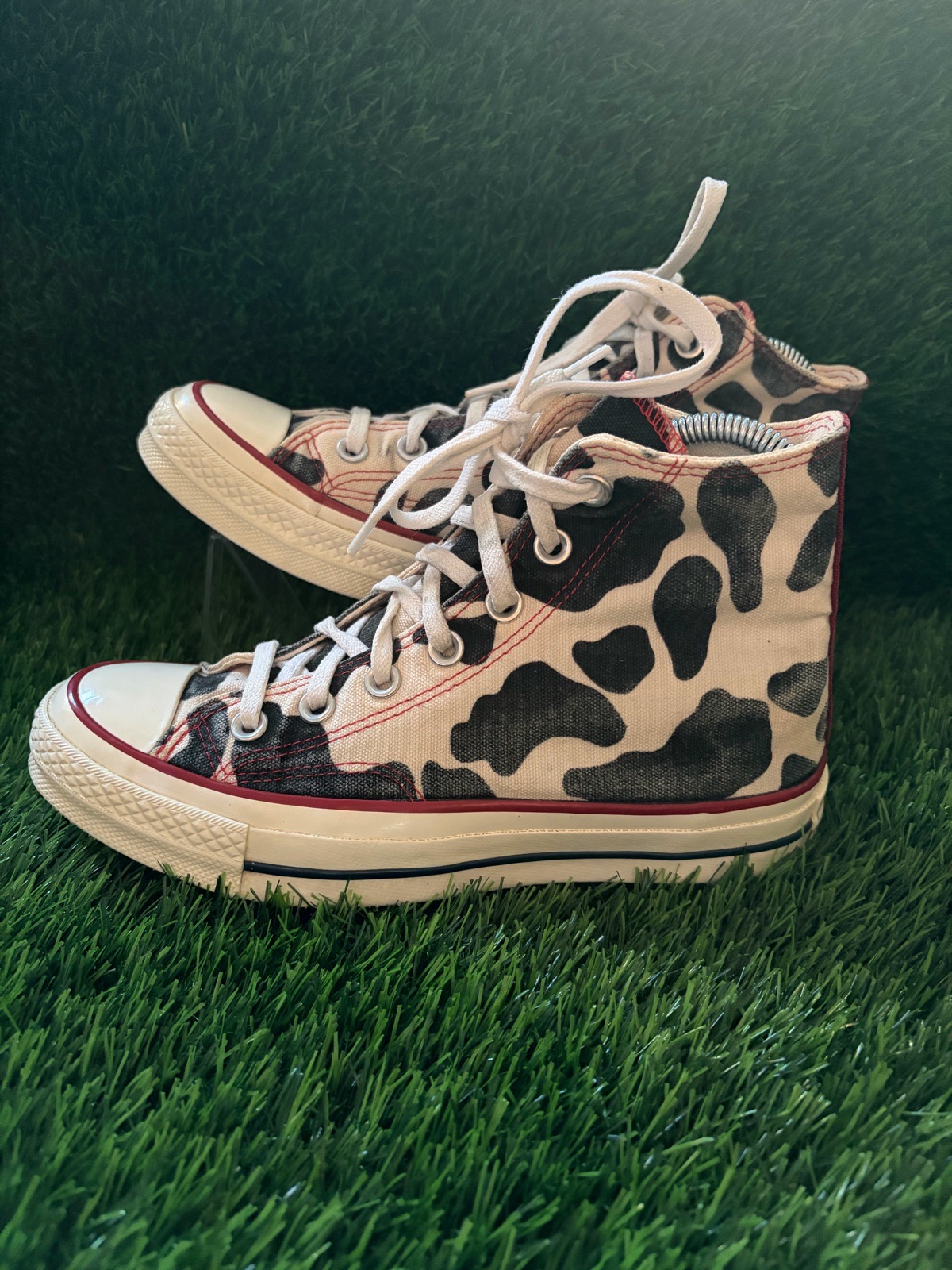 Converse Chuck 70 Cow Print High Top Trainers UK 4.5 Vintage Animal Print Retro