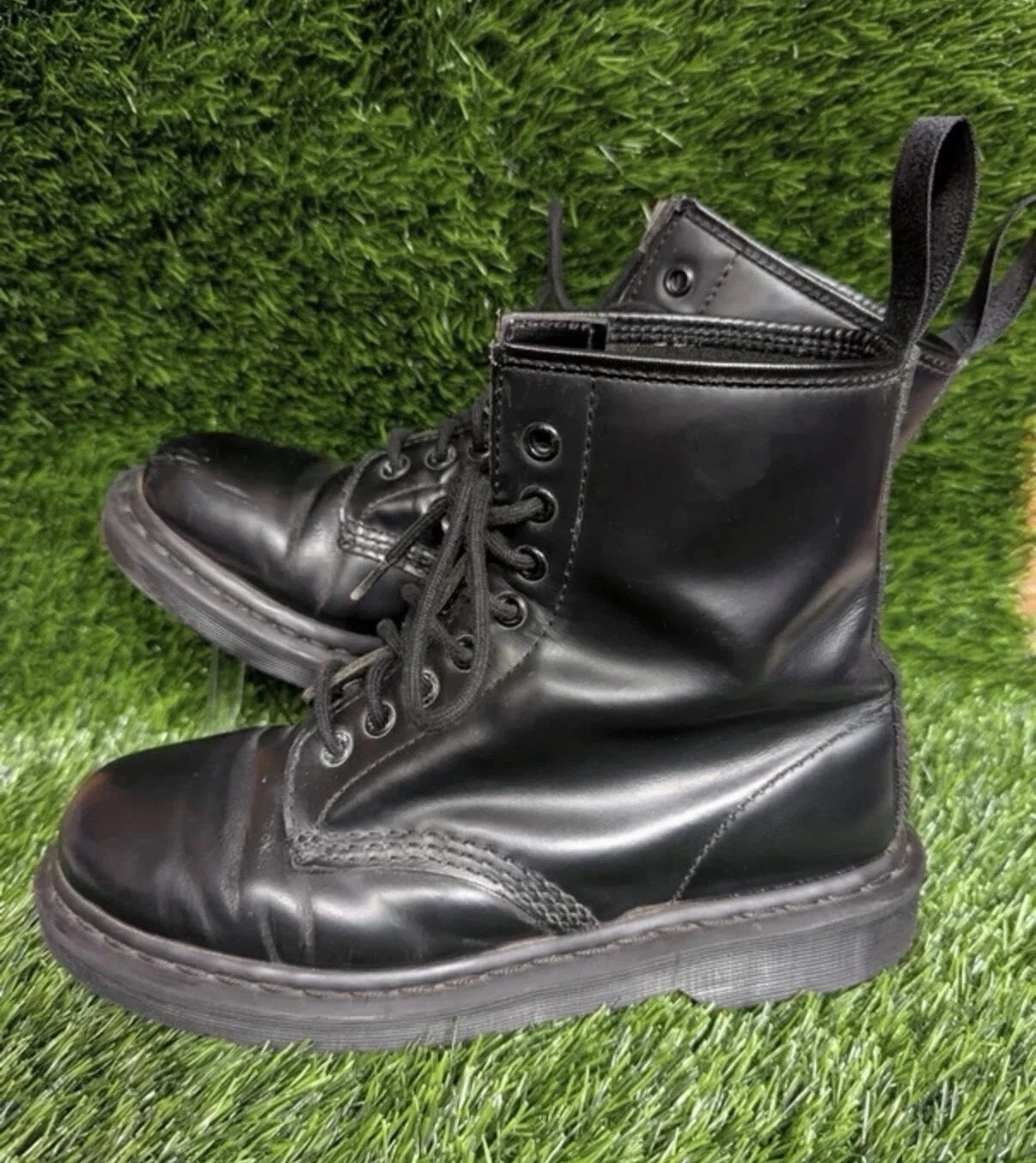 Dr Martens Black Leather Lace Up Ankle Boots AirWair UK 5/6 Approx Unisex