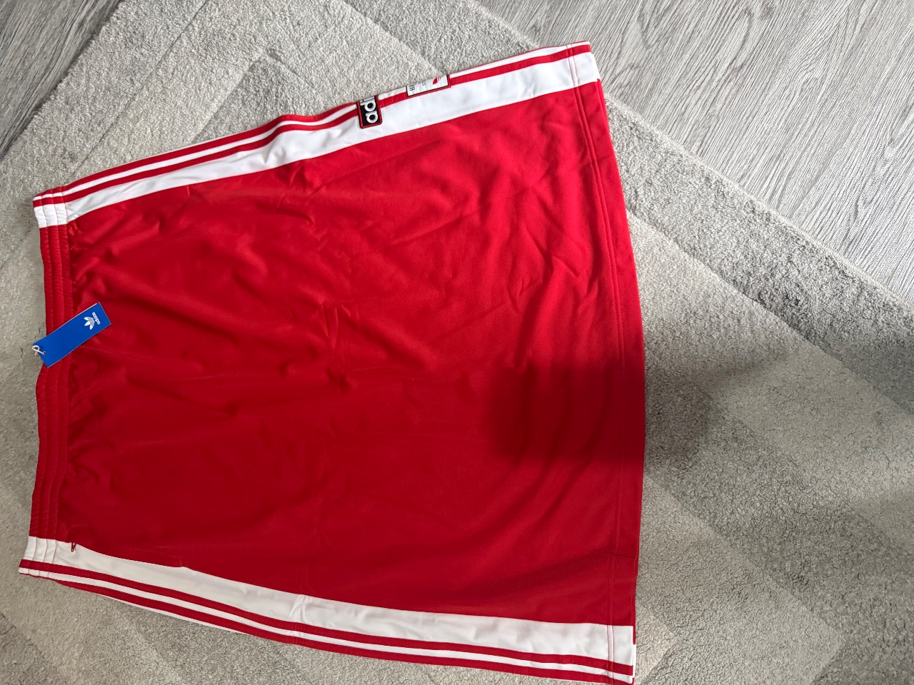 Plus-size Adidas break high rise maxi skirt red/white size 3XL 28/30 NEW