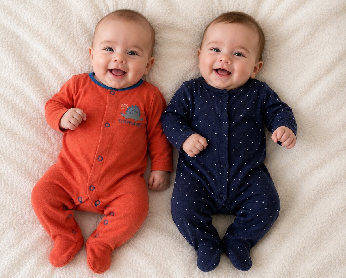 F&F Set of 2 Baby Printed Sleepsuit pyjama's | Unisex | Newborn 0-3 months