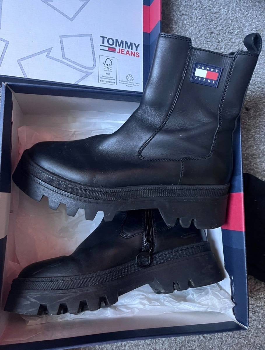Cleated Sole Leather Chelsea Boots RRP£110