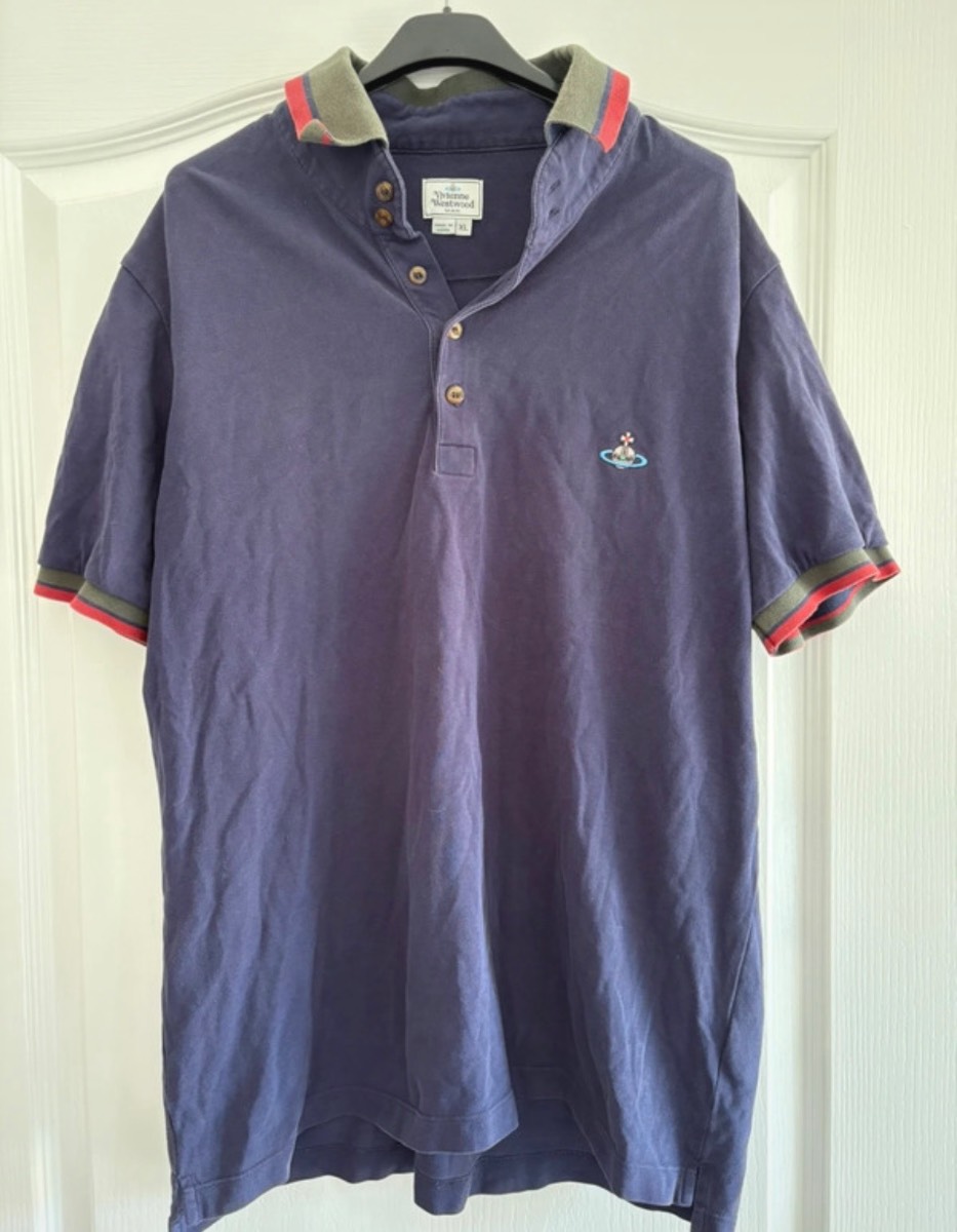Men's navy Vienne Westwood XL polo T shirt