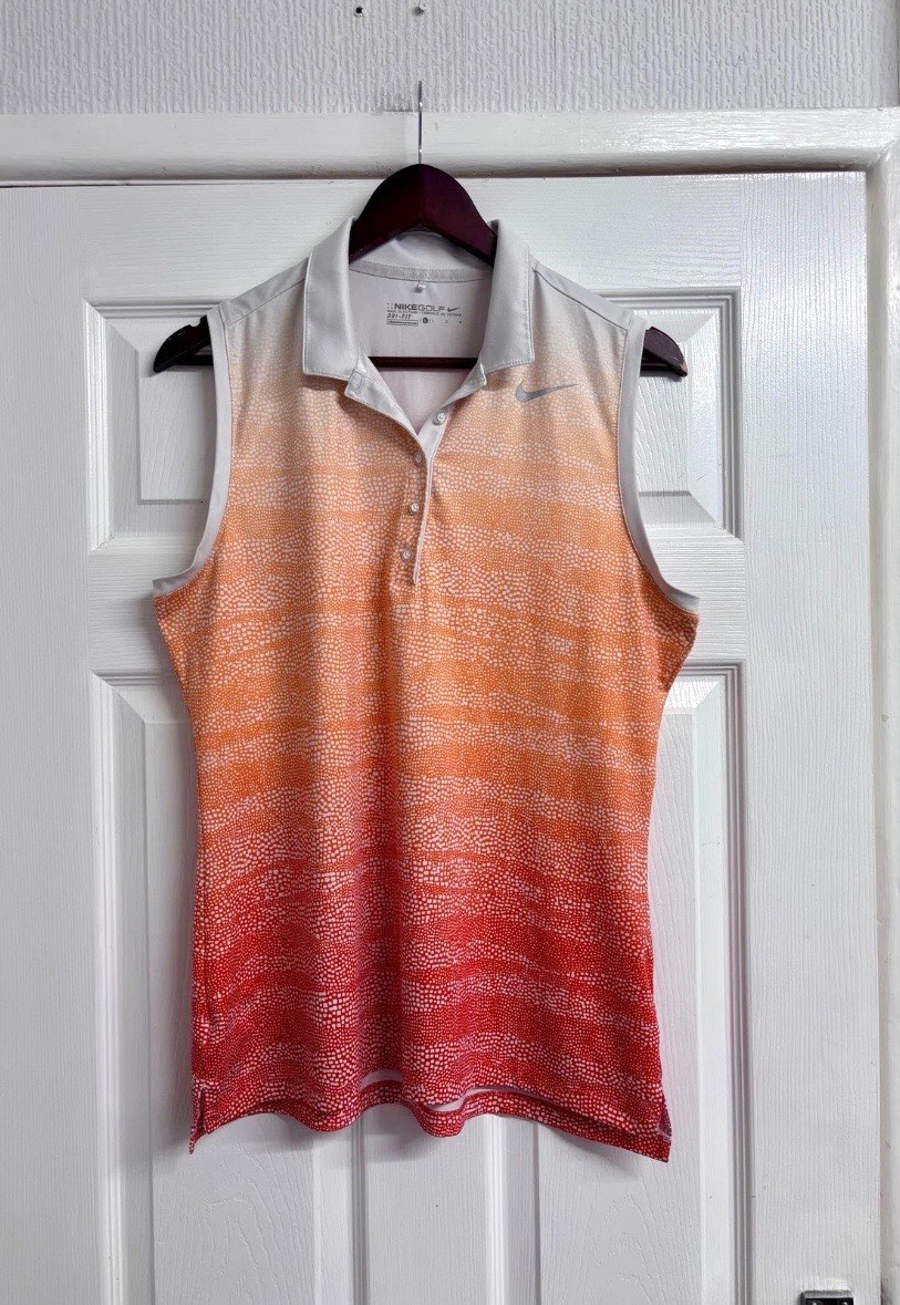 Nike Women's Dri-Fit Sleeveless Orange Ombre Golf Top Size Large