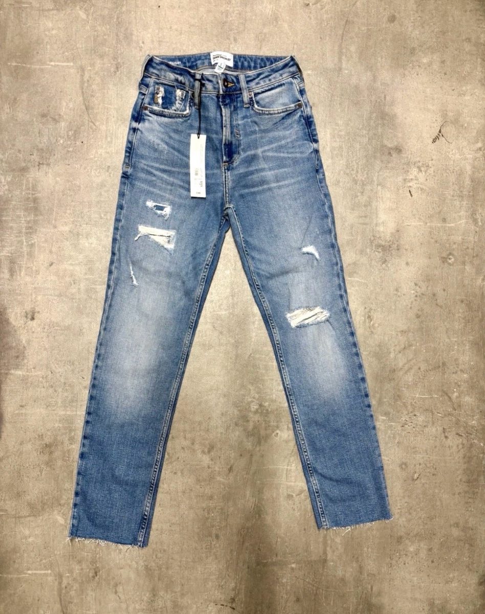 River Island Ripped Distressed Straight Jeans UK Size 6R New with Tags