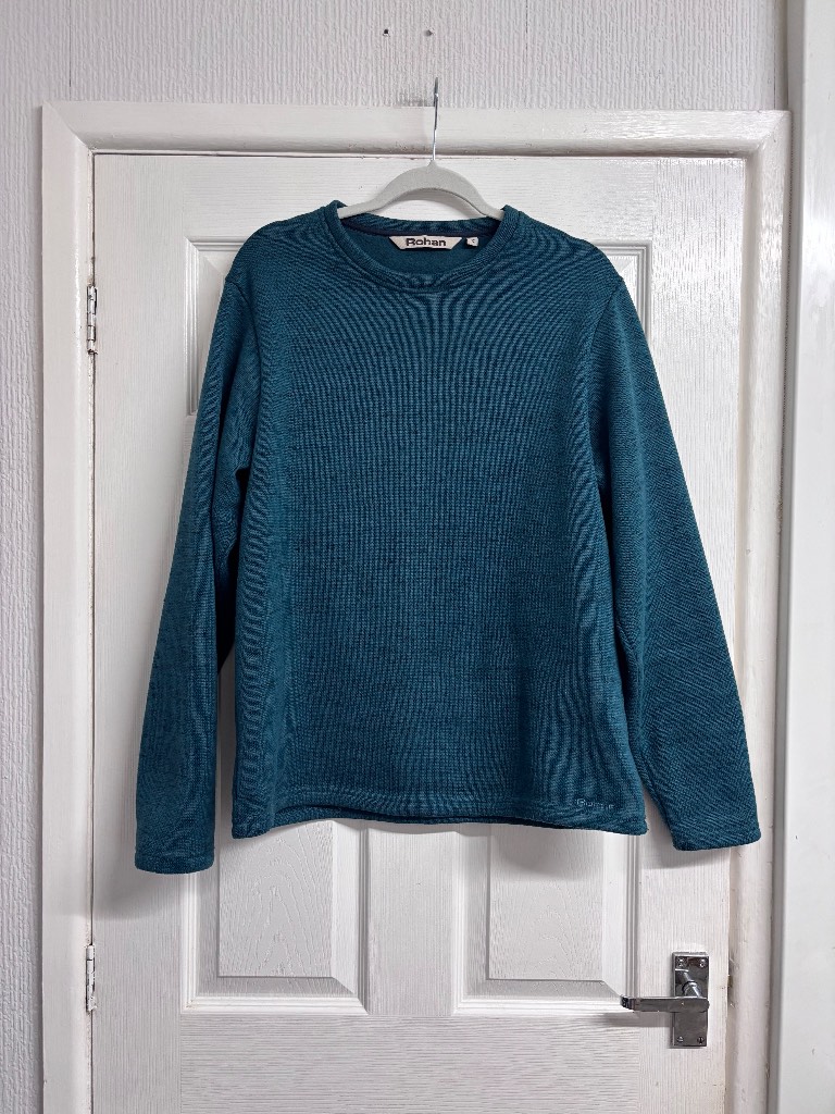Rohan Men's Size M Teal Blue Marl Fleece Sweatshirt Jumper