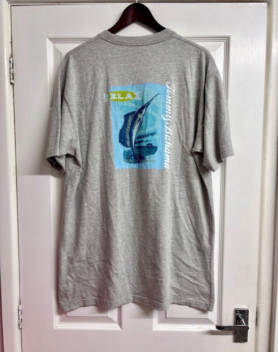 Tommy Bahama ‘Relax’ Marlin Fishing T-Shirt Grey Size Medium