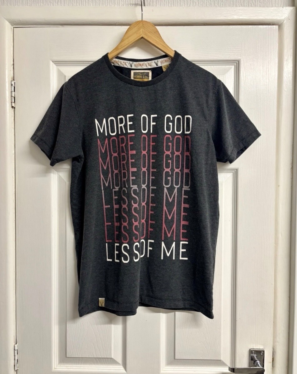 Homme & Co. "More of God Less of Me" Graphic Short Sleeve T-Shirt Size XL