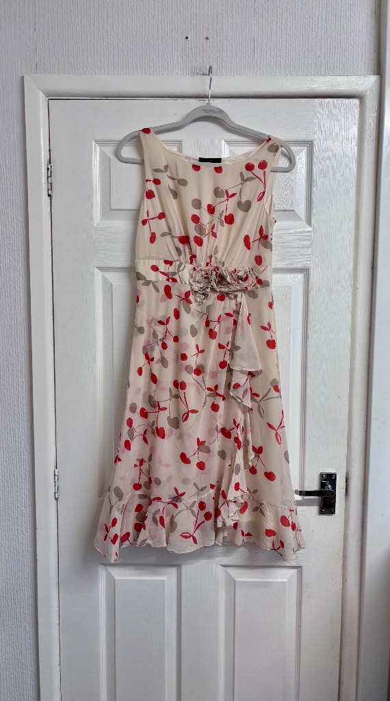 Fenn Wright Manson 100% Silk Cherry Print Dress (UK 10)