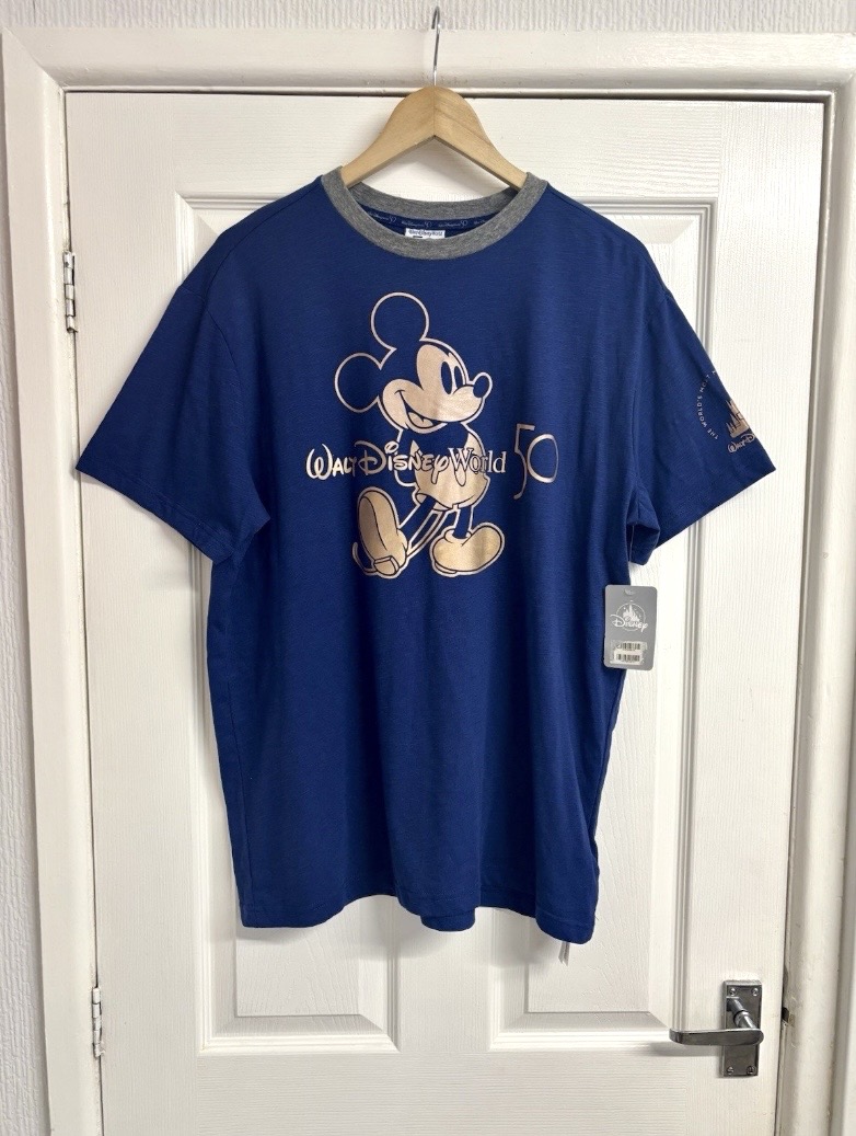 Disney World 50th Anniversary Blue Mickey Mouse T-shirt Size Large New with tags