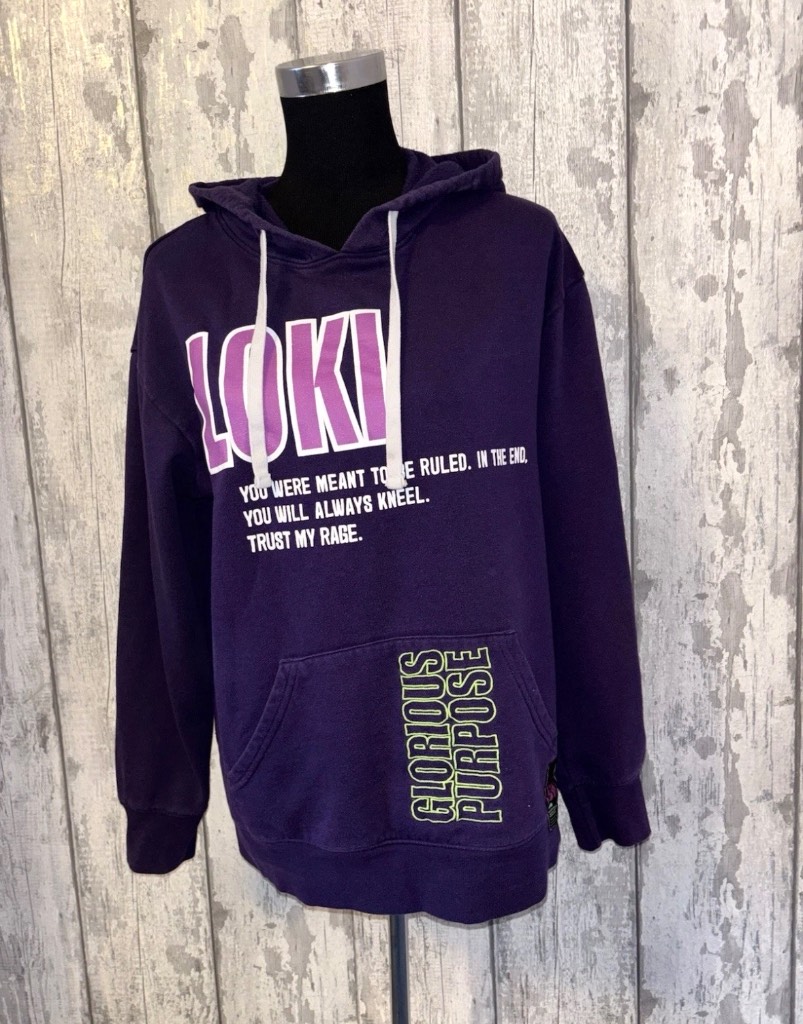 Disney Parks Marvel Loki Purple Hoodie Size Small