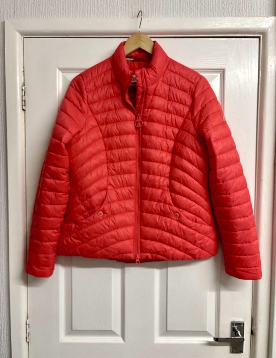Barbour Fibredown Coral Quilted Puffer Jacket Coat UK Size 12