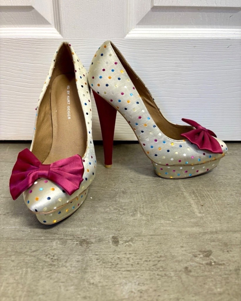Kurt Geiger Multicoloured Polka Dot High Heels Platform Shoes Size UK 4
