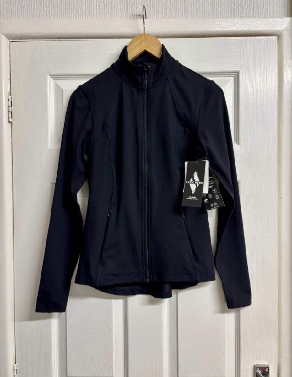 Skechers ‘Go Walk’ Black Mesh Zip Jacket Running Top Size Small New With Tags