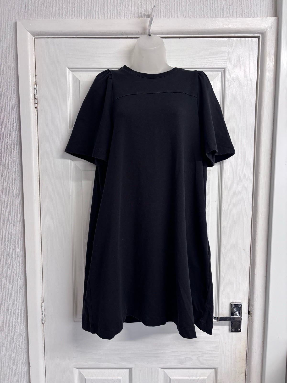 Oliver Bonas Size UK 14 Black Open Keyhole Back Sweatshirt Mini Dress