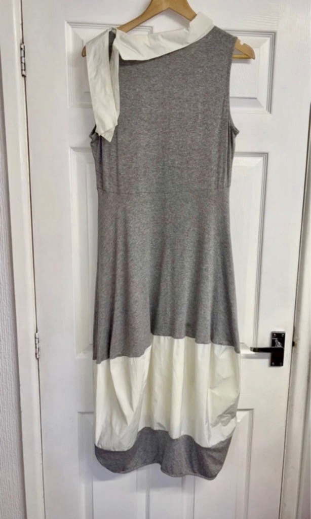 James Lakeland Grey Sleeveless Midi Balloon Dress Size XL