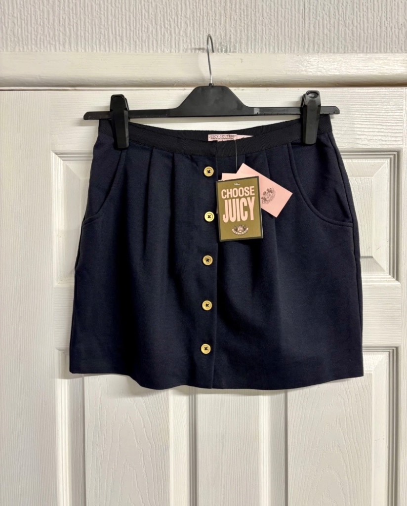 Juicy Couture "School Blues" Mini Skirt - Navy Blue - Size Small NWT