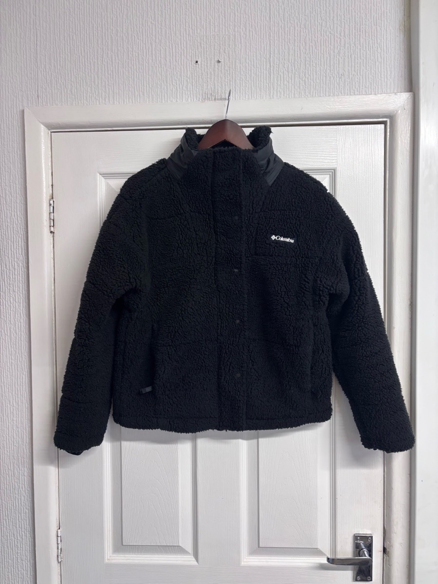 Columbia Black High-Pile Sherpa Fleece Jacket Size Medium
