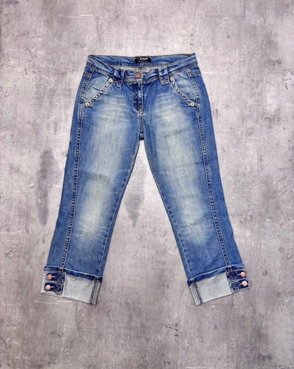 Morgan Vintage Y2K Low Rise Cropped Blue Jeans - Size 12