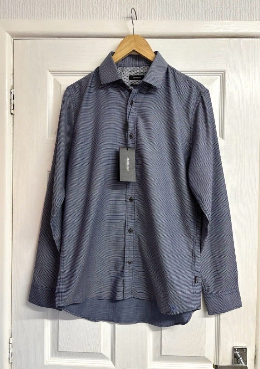Matinique Patterned Long Sleeve Shirt - Navy Blue Size Medium New With Tags NWT