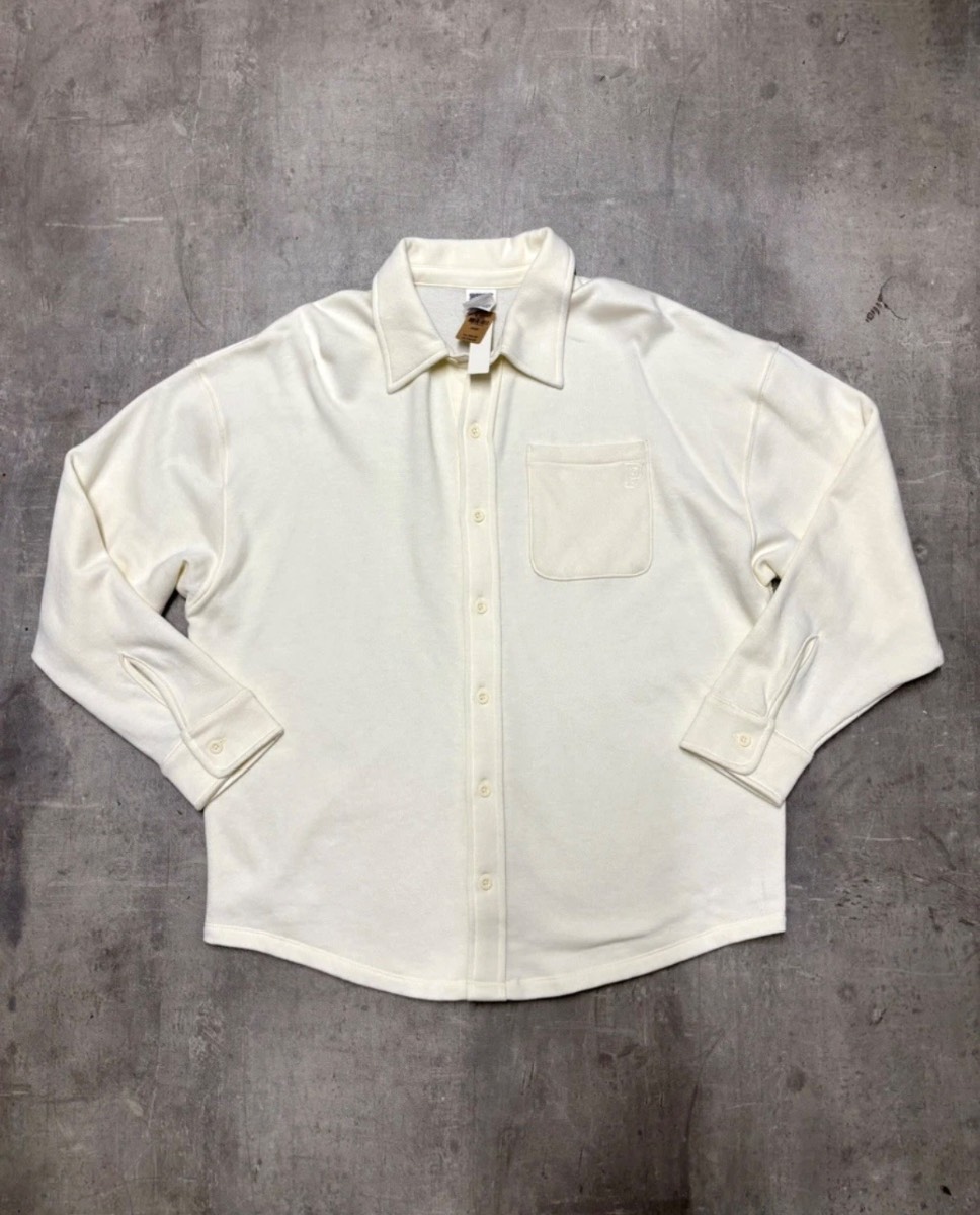 Victoria's Secret PINK Fleece Oversized Shirt Shacket Cream XS New with tags NWT