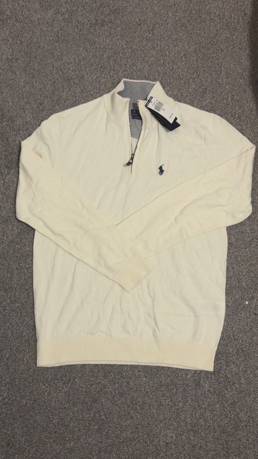 Polo Ralph Lauren Quarter Zipper Color Deck White Size XL