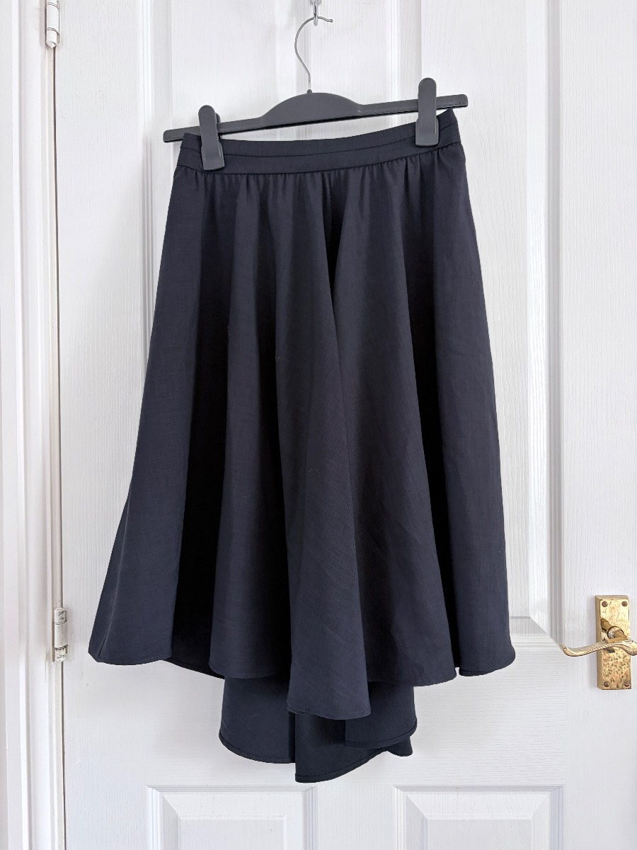 Zara navy skirt dipped hem size medium vgc
