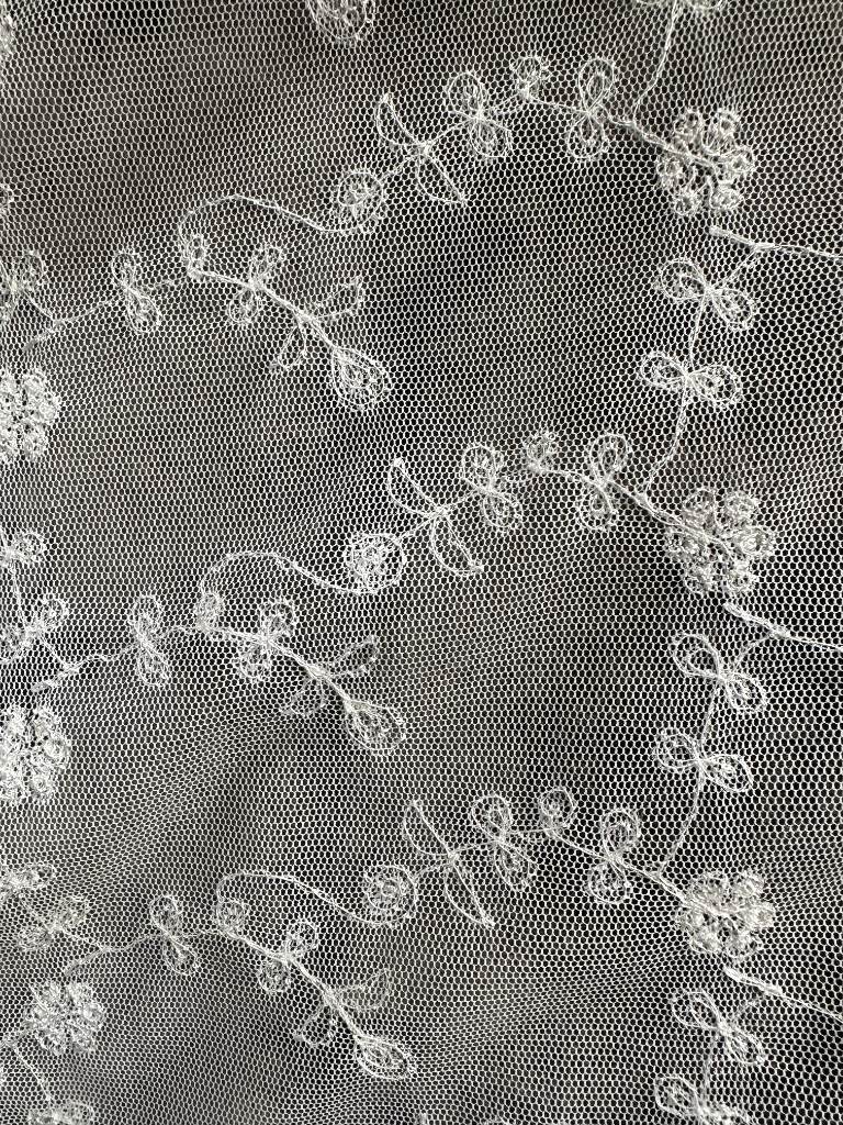 Available in multiple lengths Top quality Embroidered White Soft Wedding Tulle. 1 meter wide