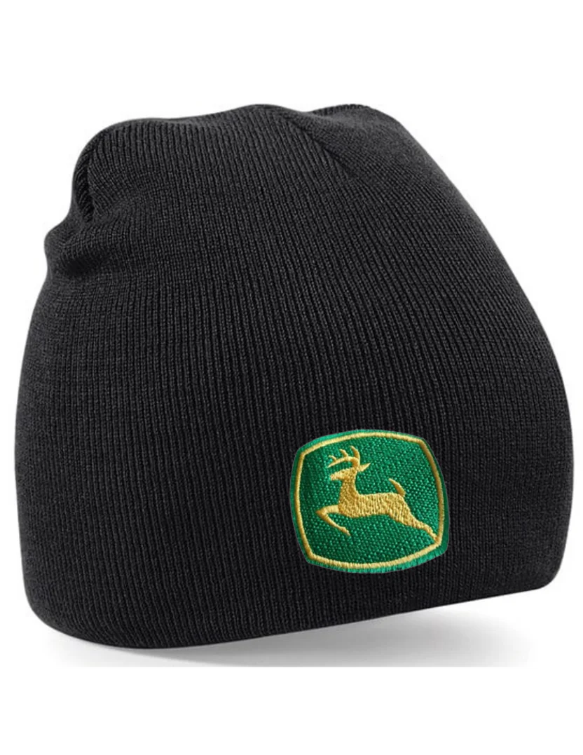 Beechfield John Deere logo embroidered beanie hat
