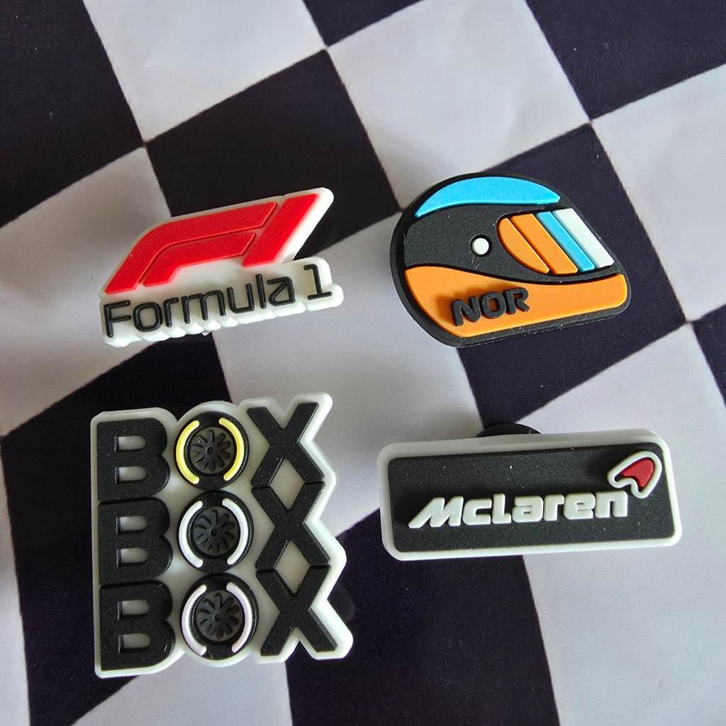 Lando Norris inspired f1 croc charm set of 4