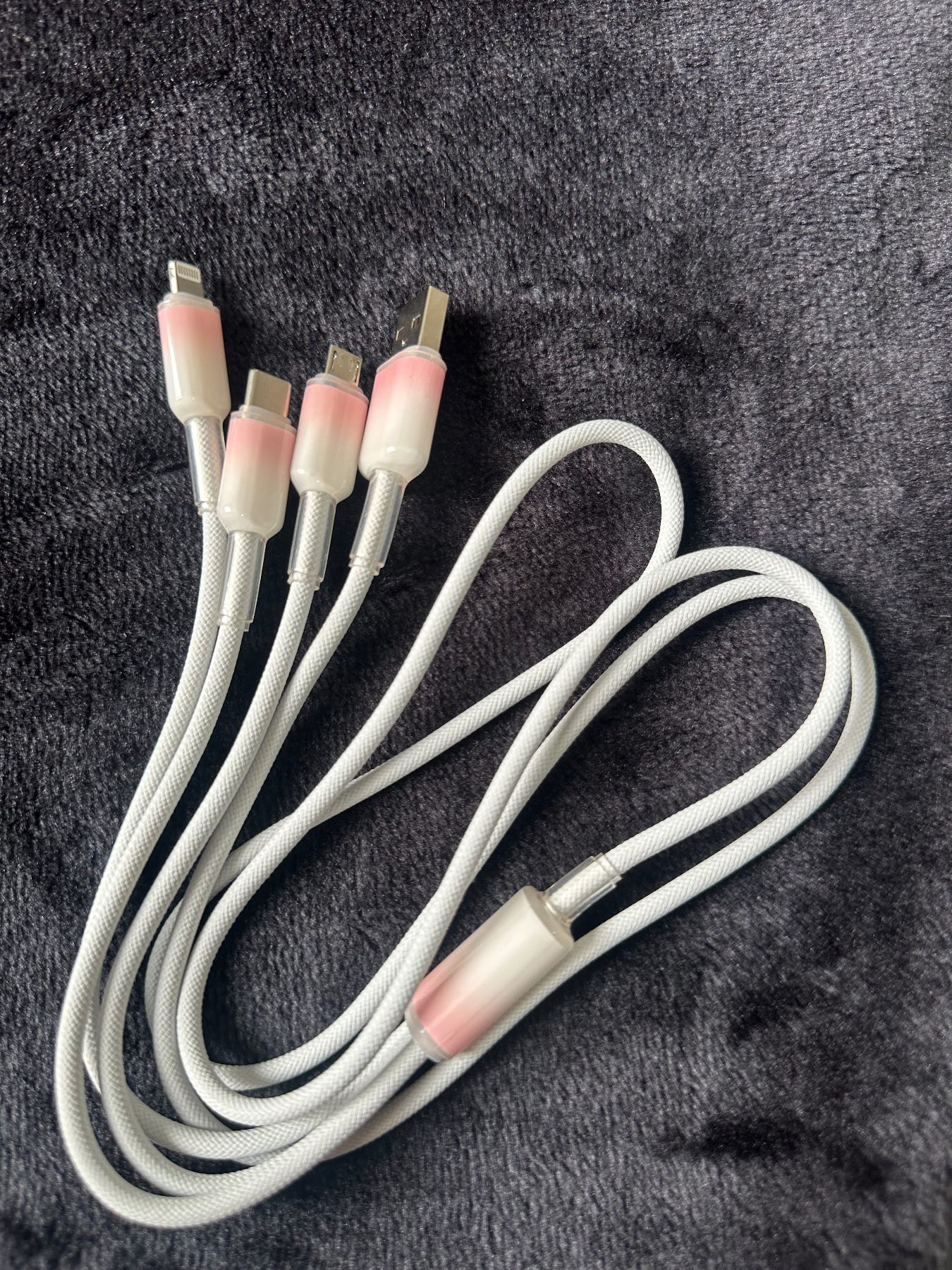 3-in-1 Fast Charging Cable – iPhone, Type-C & Micro USB | Braided Multi Charger Cable