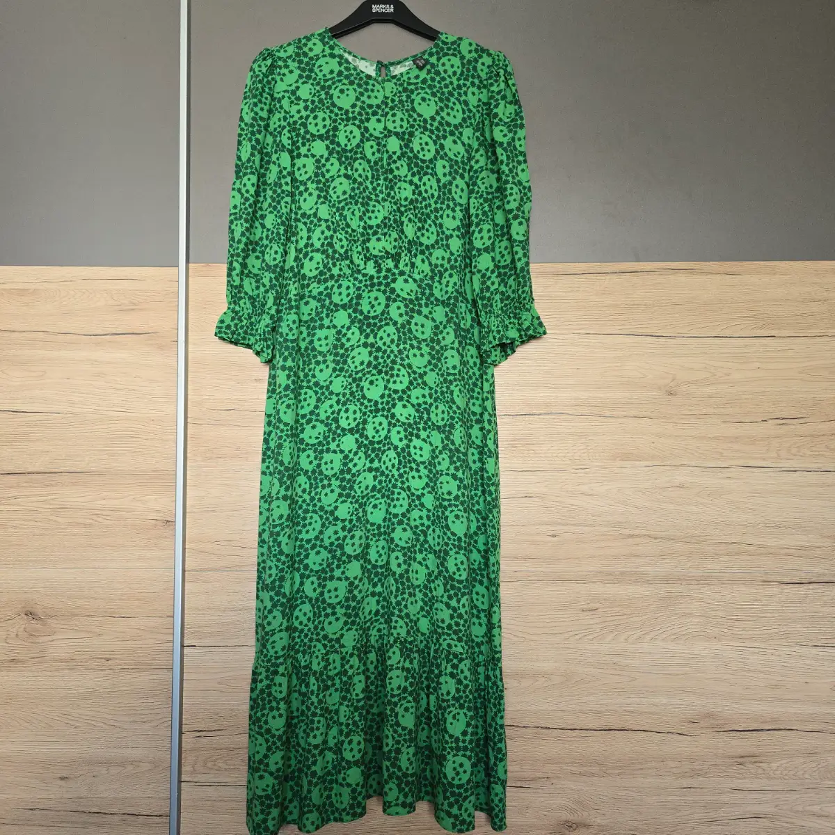 Nobody's child green long summer dress size 14 viscose