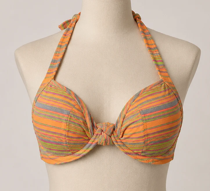 Boux Avenue Multicoloured Stripe Full Support Bikini Top – Size 36G