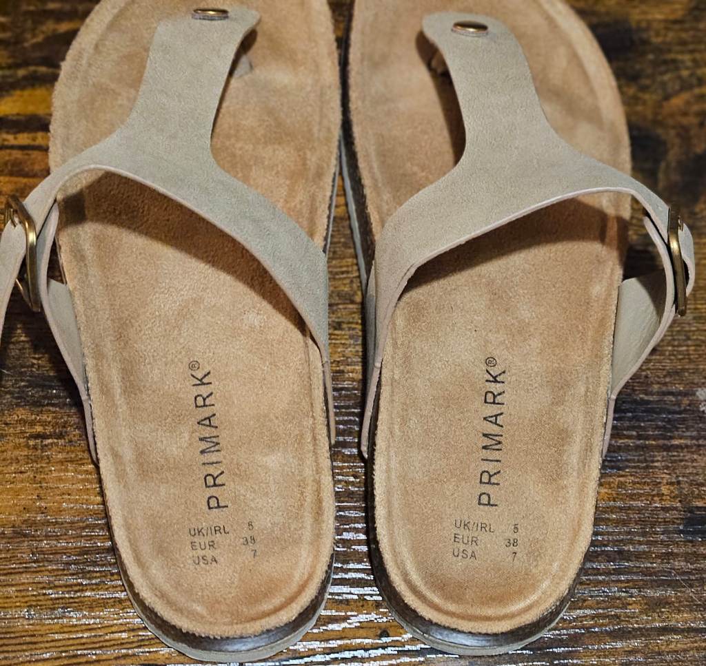 Primark Beige Footbed Sandals – Size UK 5