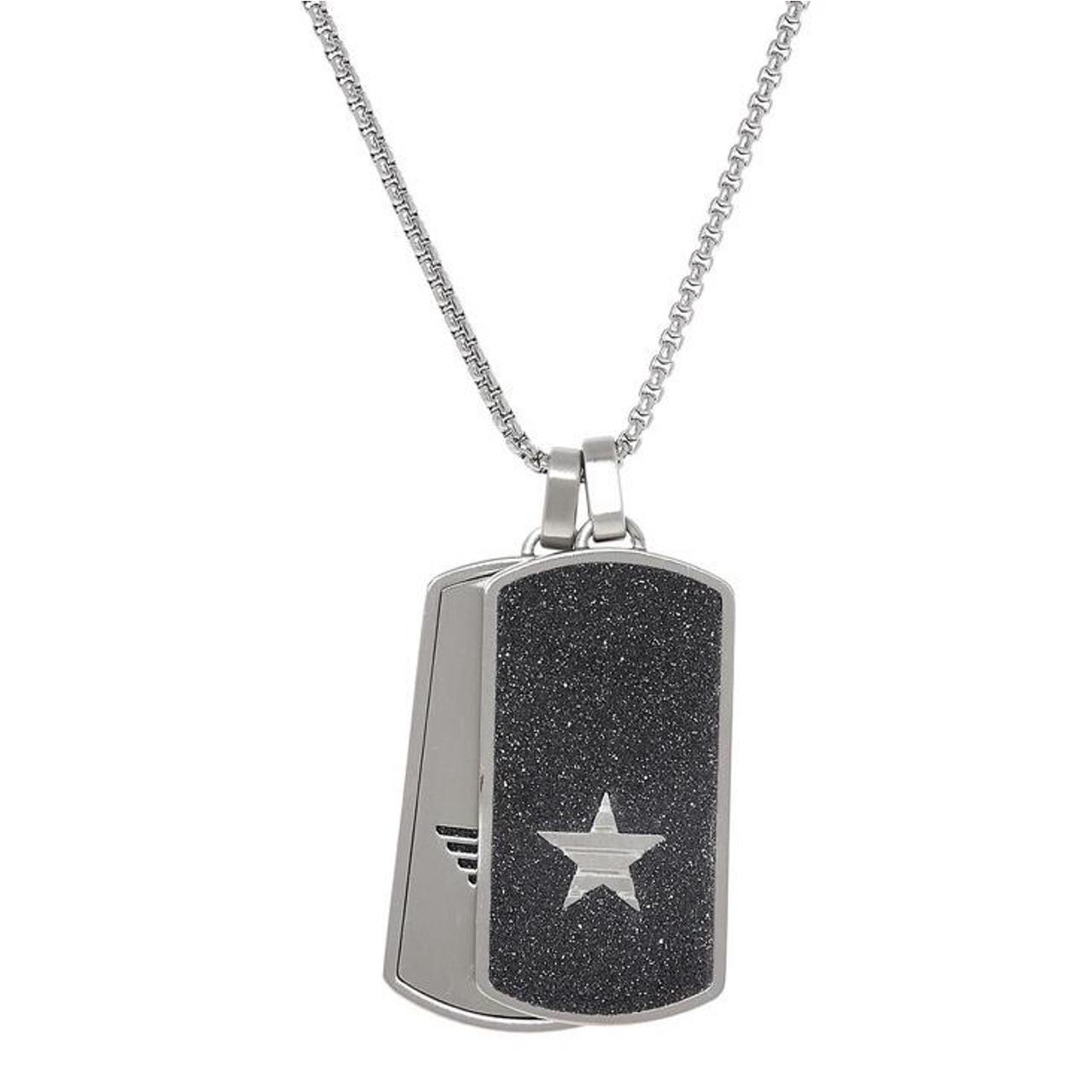 EMPORIO ARMANI Men's Silver Tag Pendant Necklace
