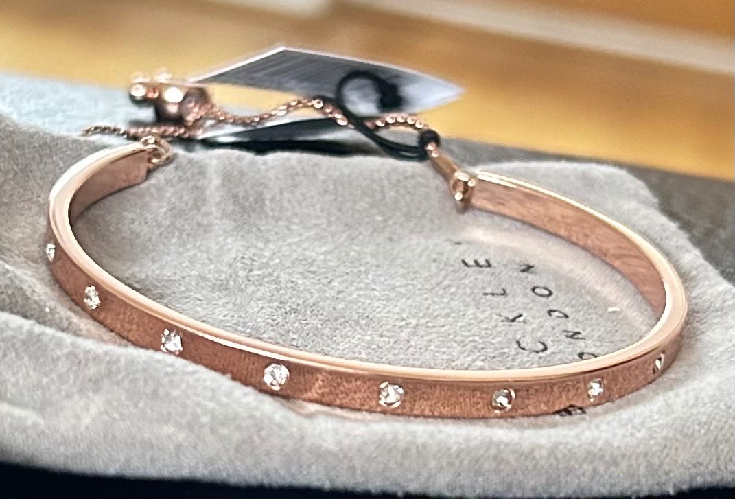 Buckley London Rose Gold Adjustable Crystal Bangle Bar Bracelet New Fashion