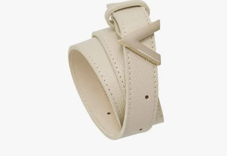 Valentino White and Gold Forever Belt Size Small