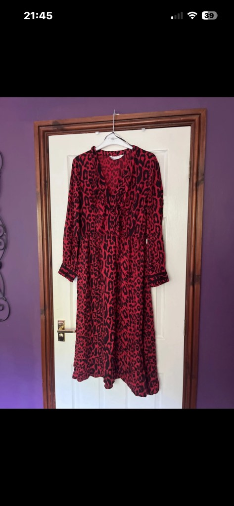 Red black Zara dress size L