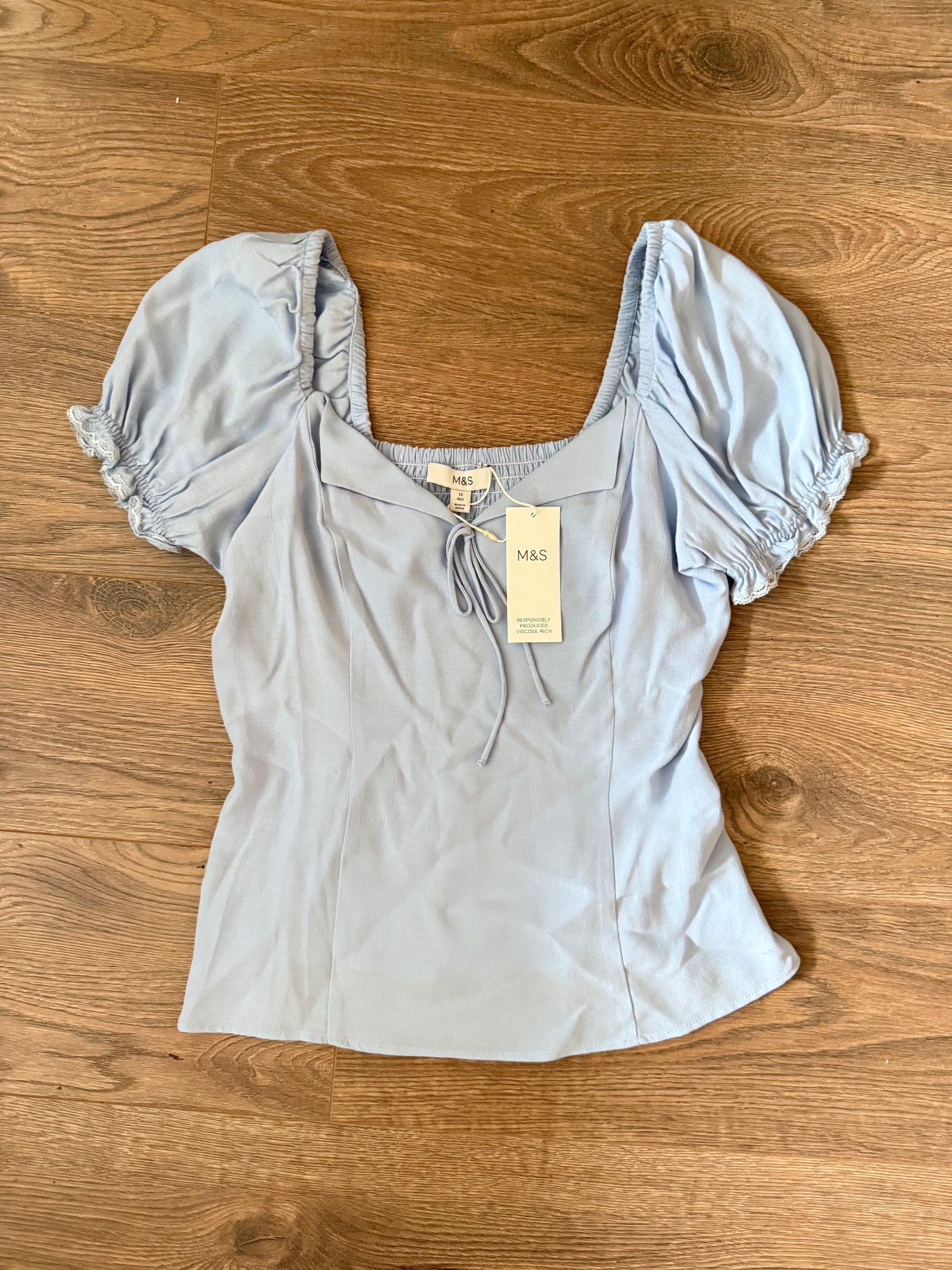 M&S women’s blouse size 12 | summer | holiday | milkmaid top | babydoll shirt