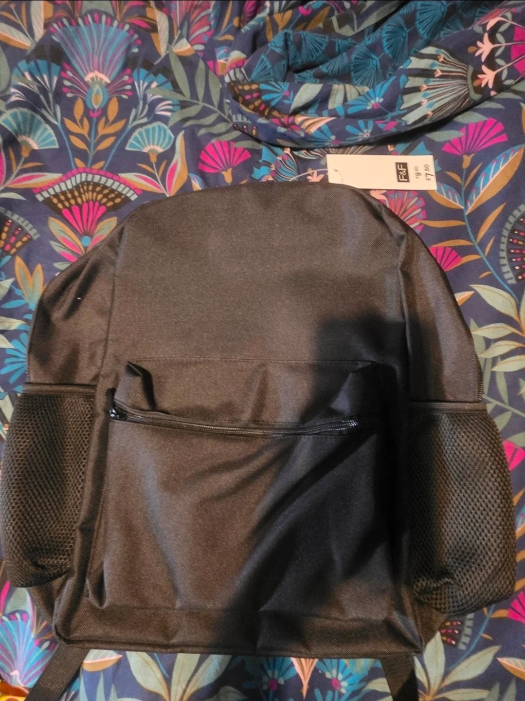 F&F black rucksack for kids/teens