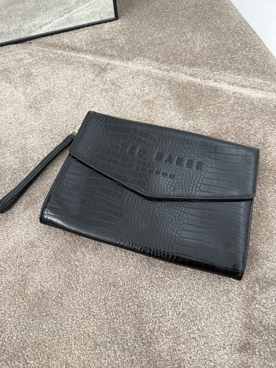 Ted baker crocodile print clutch bag