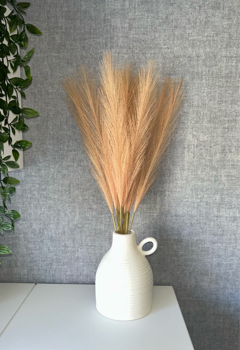 🤍 Beige Faux Pampas Grass – 11 Stems – 55cm – Brand New.