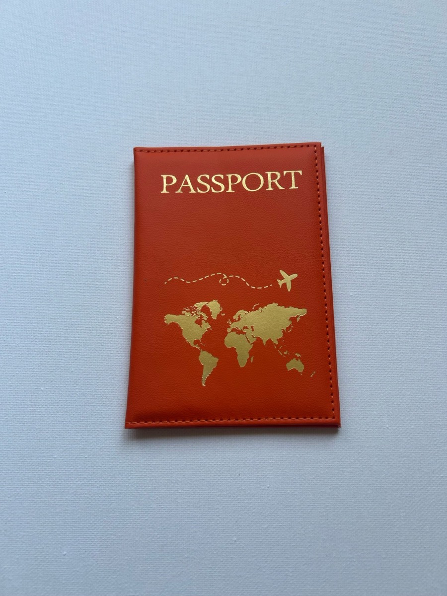 🧡 Orange Faux Leather Passport Cover | Brand New