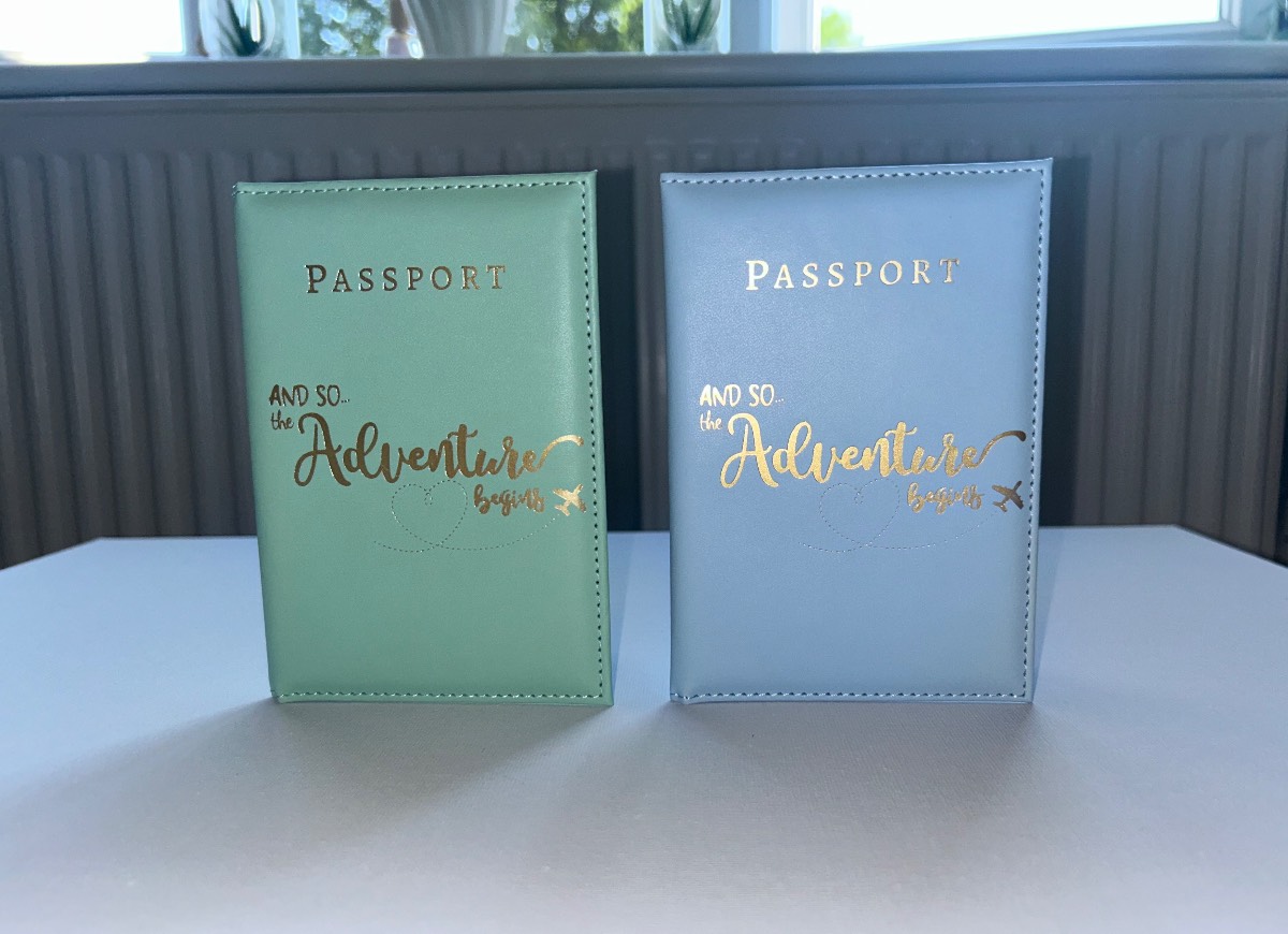 Mint Green and Sky Blue Passport Covers - Faux Leather.